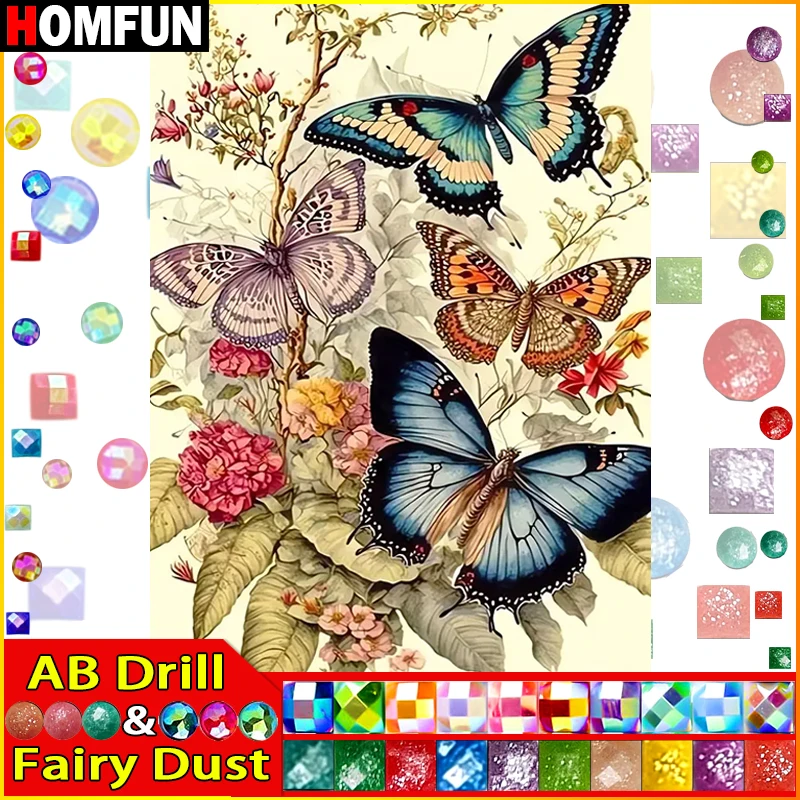 HOMFUN Fairy Dust AB Diamond Painting Full Square/Round Drill 5D DIY 