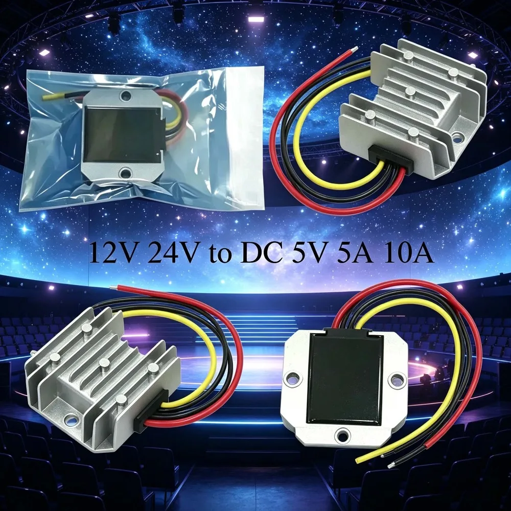 12V 24V to DC 5V 5A 10A Power Supply Step Down DC DC Voltage Dustproof Power Converter Buck Switching High Efficiency Waterproof