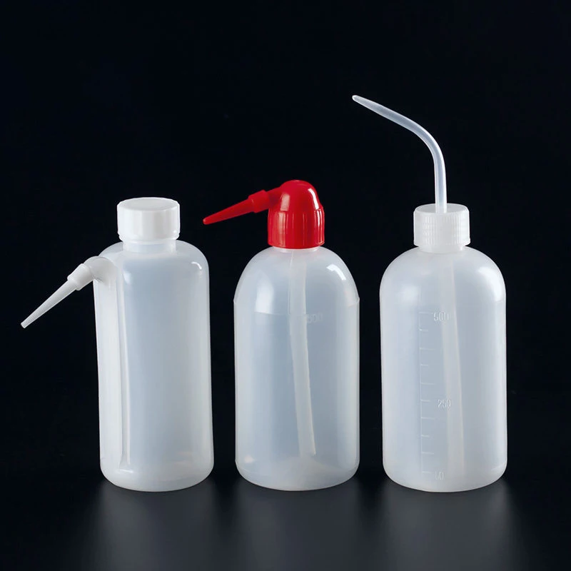 2 pieces plastic gas washing bottle PP transparent washing bottle 125ml/250ml/500ml/1000ml