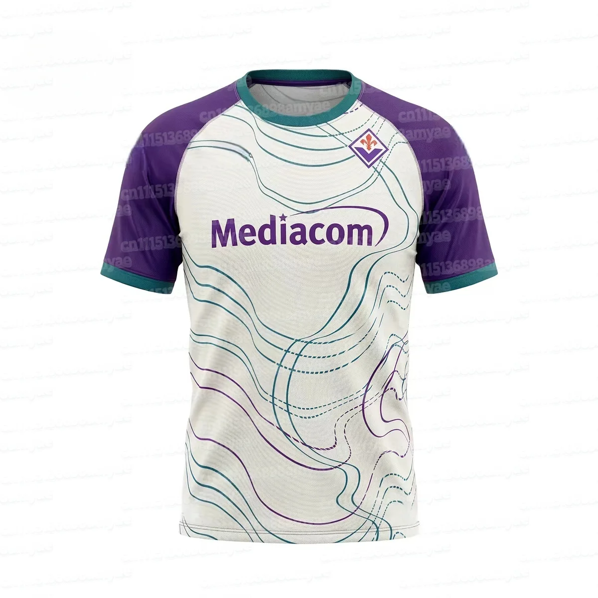 Herren Fiorentina Kurzarm-Heimtrikot Jugend-Trainings-Fußballuniform Übergroßes Atmungsaktives Cooles Trikot Familien-Set – Detail 5