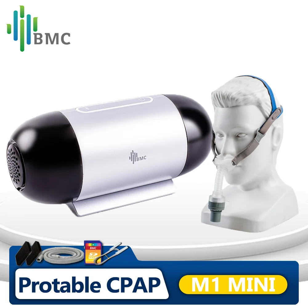 BMC Protable Mini Auto CPAP Machine Bluetooth APAP with Nasal Pillows Mask for Sleep Apnea Anti Snoring Treatment