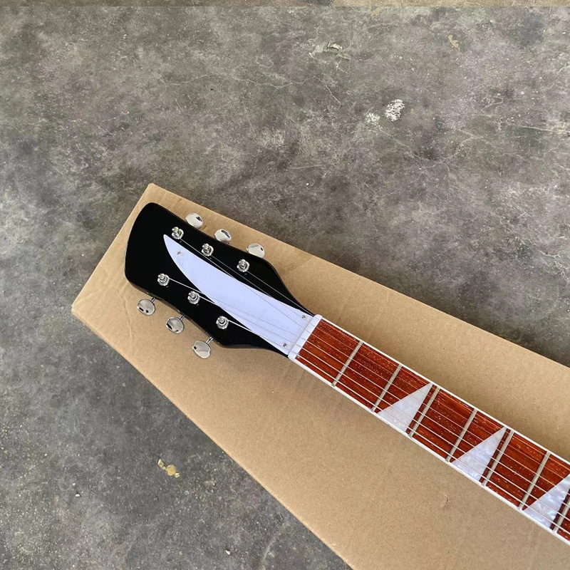 New Trapeze Tailpiece 360 Electric Guitar Black Semi Hollow Body, Rosewood Fingerboard, High Quality 6 String Guitarra