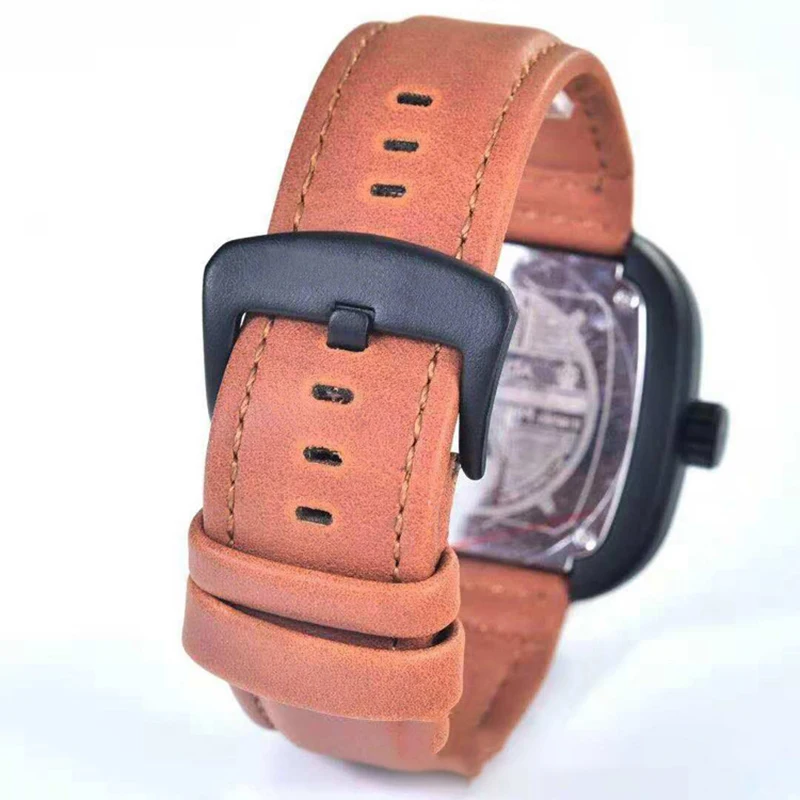 UTHAI CQ300 Relógio de quartzo quadrado elegante, relógio masculino retrô criativo casual e personalizado, relógios de presente para homem