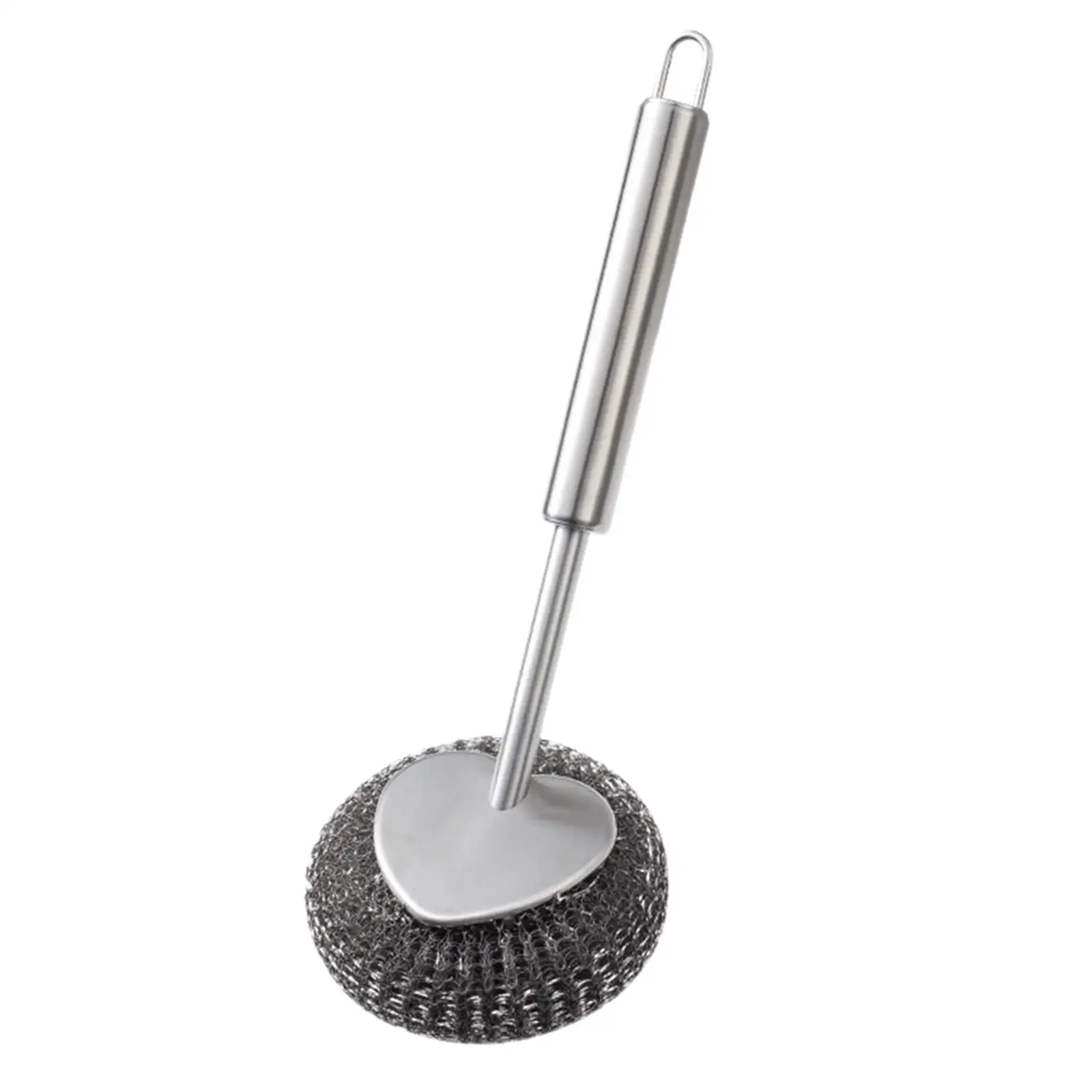 Kitchen Cleaning Brush Skillet Scrubber Steel Scrubber with Handle Cast Iron Brush for Skillet Dishes Griddle Pans Counters