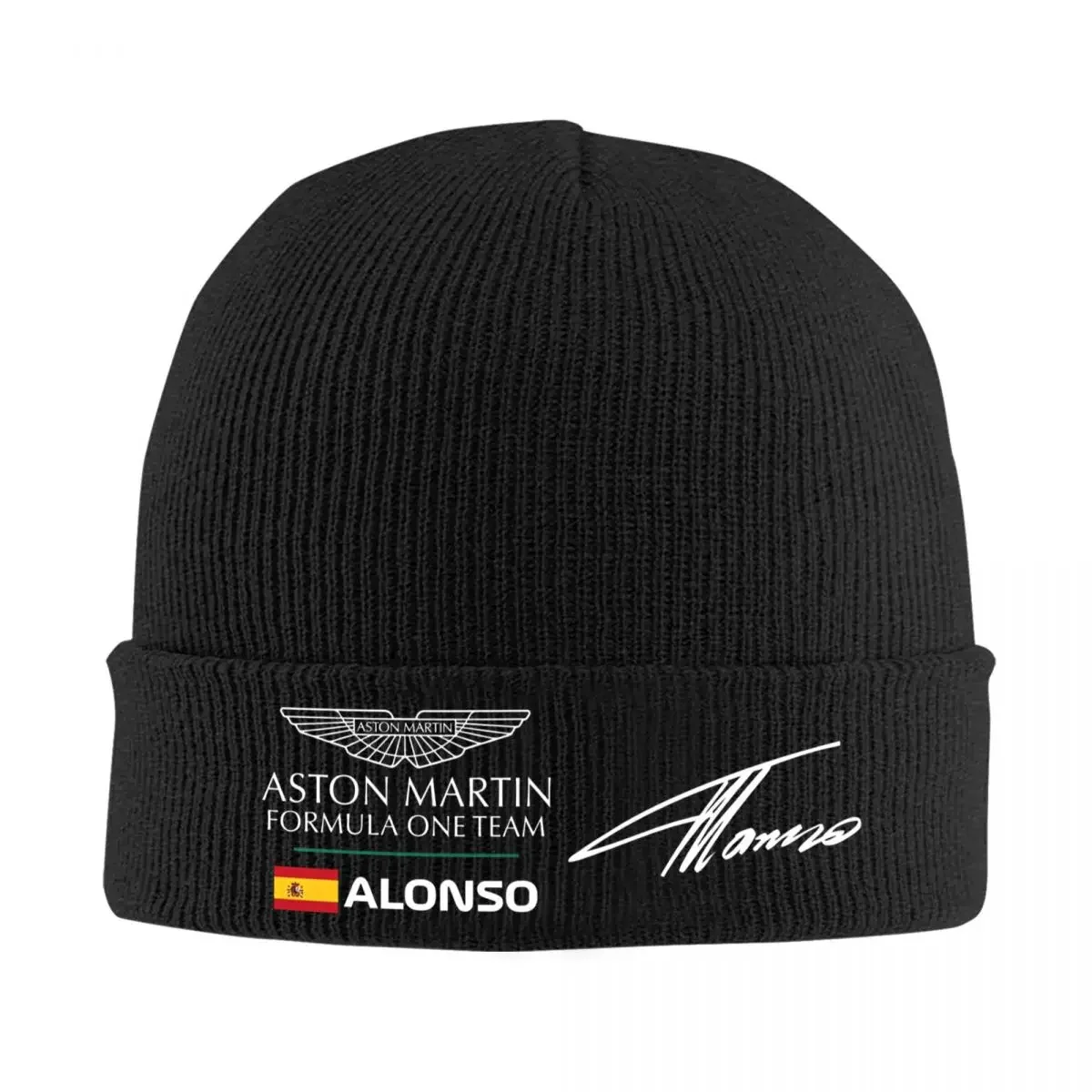 Fernando Alonso Aston Martin Knitted Hat Women's Men's Beanies Winter Hat Spanish Racing Driver Car Motorcycle Casual Caps