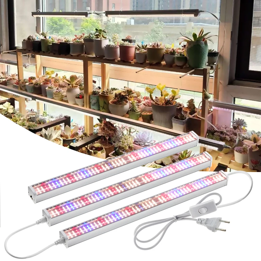 Full Spectrum LED Grow Light, Plant Growing Lamp, Barras para plantas de interior, Hidroponia Mudas, Sol, AC100-265V, 4000K, 780nm