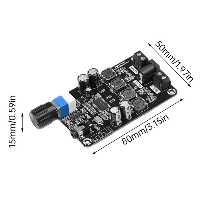 AA08-DC12V-24V فئة D وحدة مكبر للصوت 50Wx2 Hifi ستيريو بلوتوث 5.0 مضخم الصوت حجم قابل للتعديل