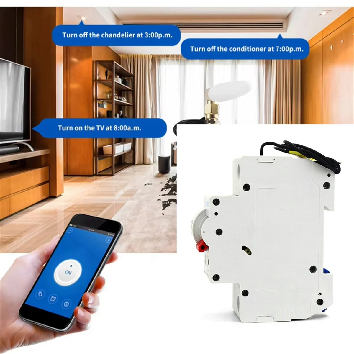 

WiFi Circuit Switch Smart Breaker 25A 1P Remote Control Timing Switch Delay Automatic Lock Intelligent Recloser