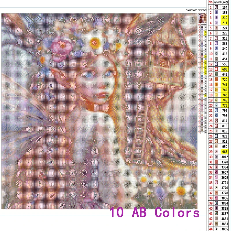 Sunature AB Diamond Painting Art Full Square Round Drills Fairy House Diamond Painting Kits (5-10 AB Colors)