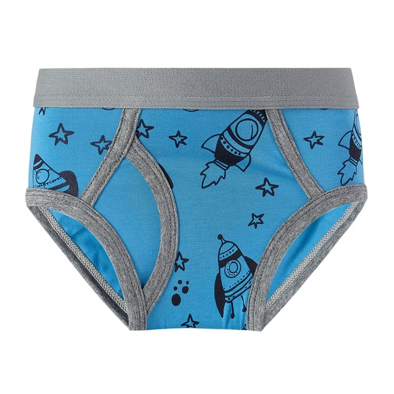 Boys Cotton Briefs Solid Cotton Skin-Friendly Cartoon Print Triangle Underpants Kids Fashion Breathable Underwear 1-12Y