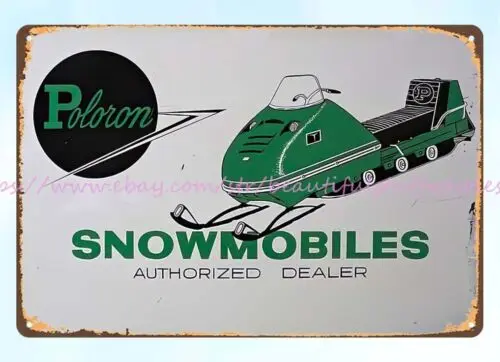 interior design man caves Poloron Snowmobiles Dealer metal tin sign