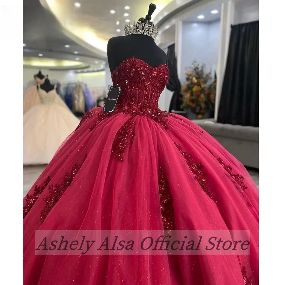 Vestidos de quinceañera de color rojo oscuro hechos a medida, vestido de baile con apliques de encaje, vestido dulce 16, ropa para fiesta de graduación, 15 vestidos de xv para niñas