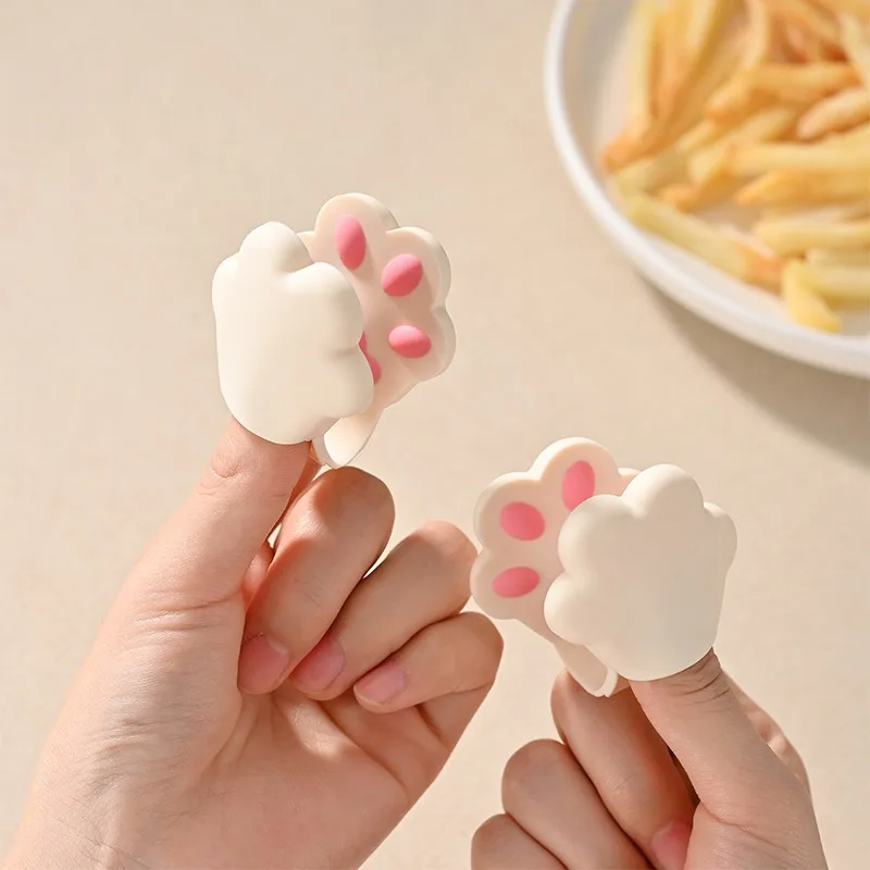 Silicone Cat Claw Food Clips Creative Cute Food Tongs Snack Clips Anti-scald Gloves Finger Cots Kitchen Supplies