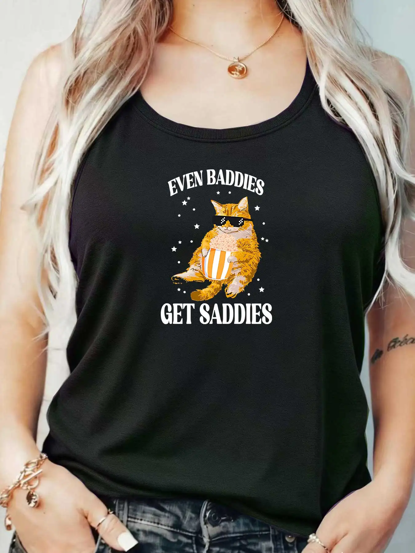 

Loose Fit Printed Pocket T-Shirt for Women with Ribbed Collar round Neck 1-8XL plus Size Comfortable Casual Vest