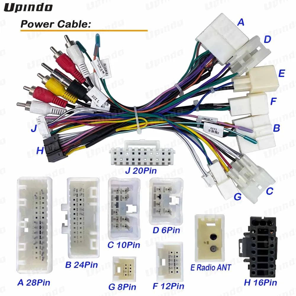 

For TOYOTA Prado 2018 Android Radio Wiring Harness CAN Bus Adapter Car Stereo Head Unit Power Cable Connector Plug & Play