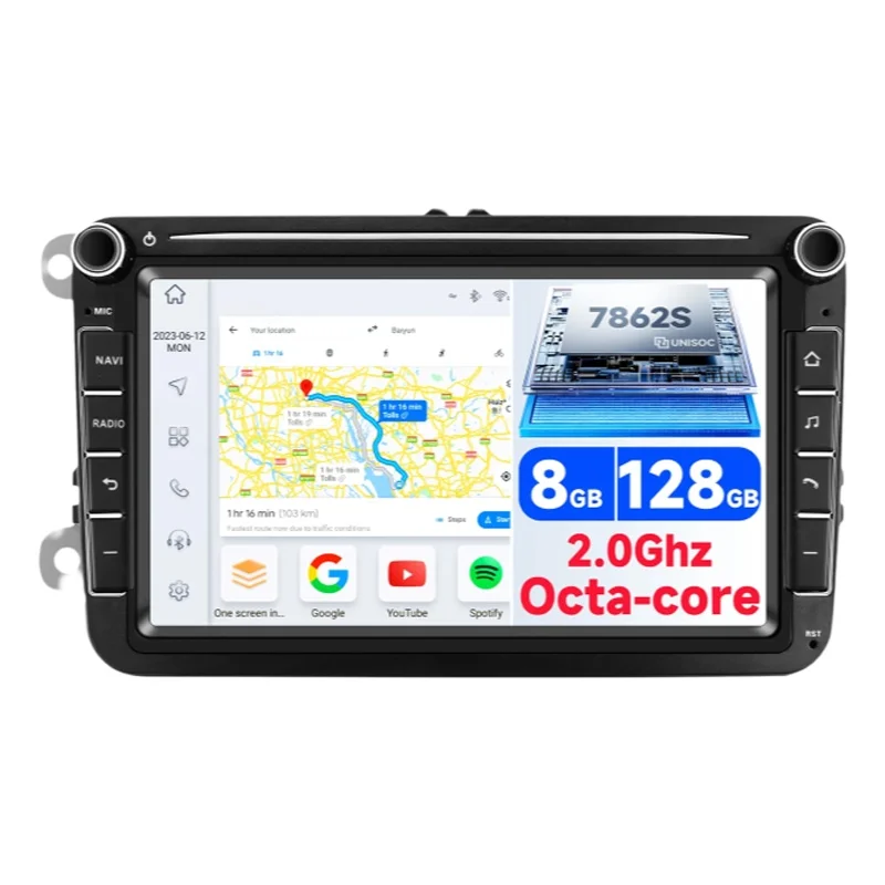 Hizpo 7'' Carplay 4G 2Din AI-Systeme Android 14 Autoradio für Volkswagen Golf 5 6 Polo Passat B6 B7 CC Skoda Jetta