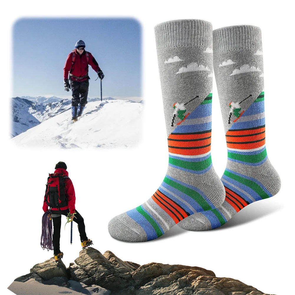 Ski Socks Cold Weather Socks Towel Bottom Thermal Knee-high Socks Breathable Ski Stockings Comfortable for Hiking