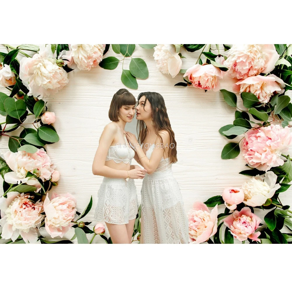 Flower Wooden Board Products Photography Backdrops Sunflower Floral Hyacinth Tulip Plank Party Photo Studio Background MB-01