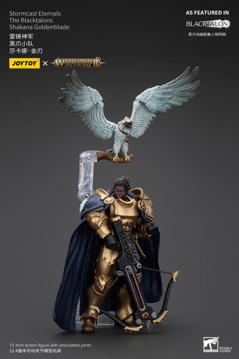 

In Stock JOYTOY Warhammer AGE OF SIGMAR Stormcast Eternals The Blacktalons Shakana Goldenblade 1/18 Action Figure Collection