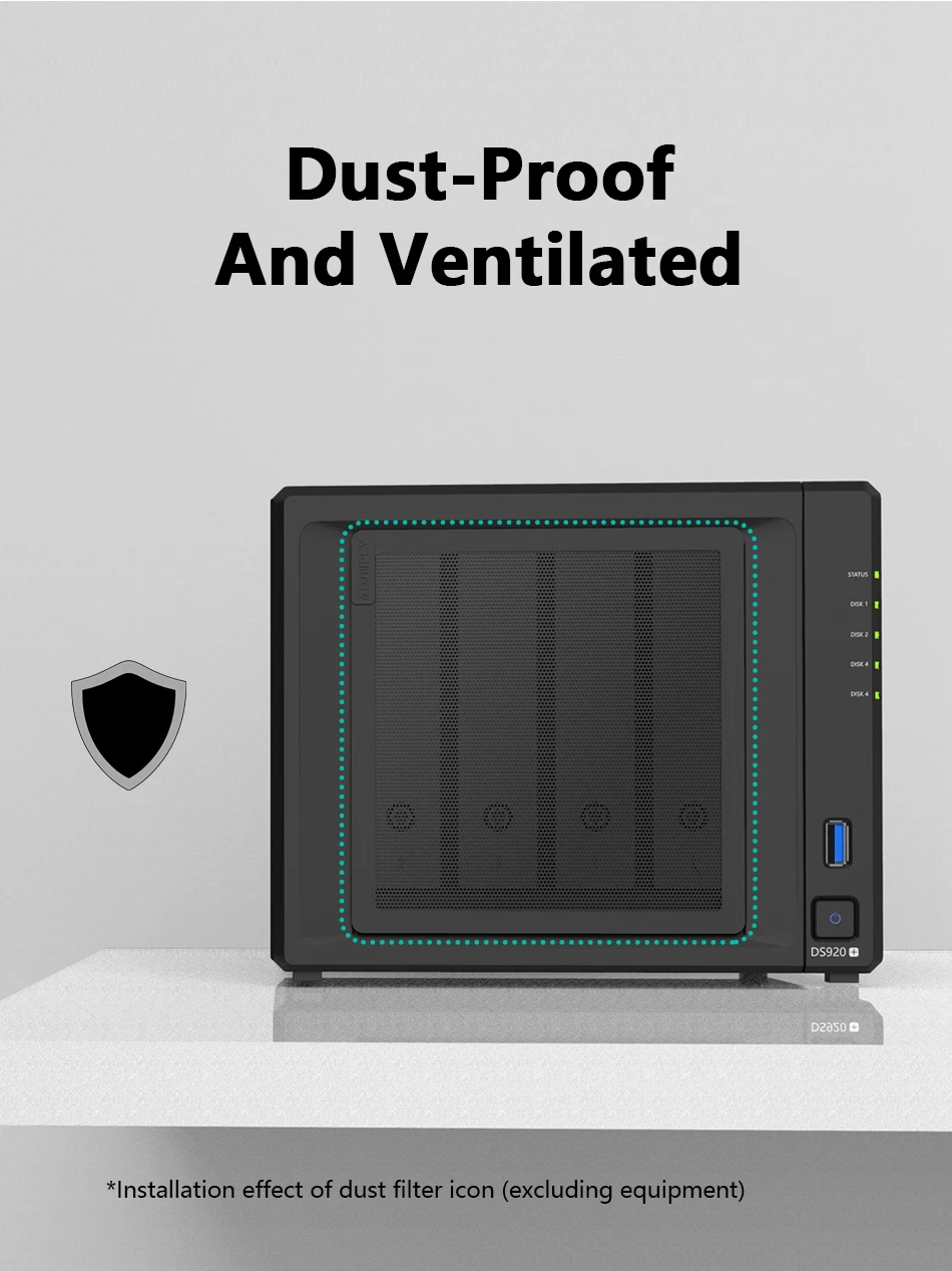 ADJNPCY Dust Filter Covers for Synology DS923+ DS920+ DS423+ DS420+ NAS 4-Bay DiskStation Manager Tower Server