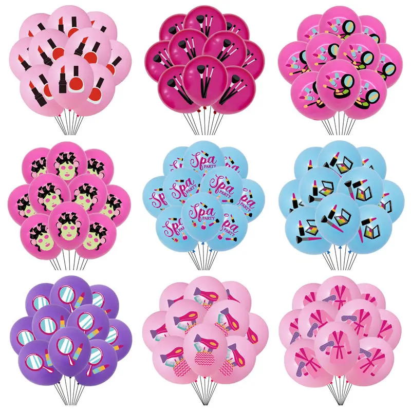 10/30Pcs Makeup And Spa Theme 12inch Latex Balloon Decoration Kids Girls Birthday Party Wedding Latex Balloon Toy Gifts Supplies