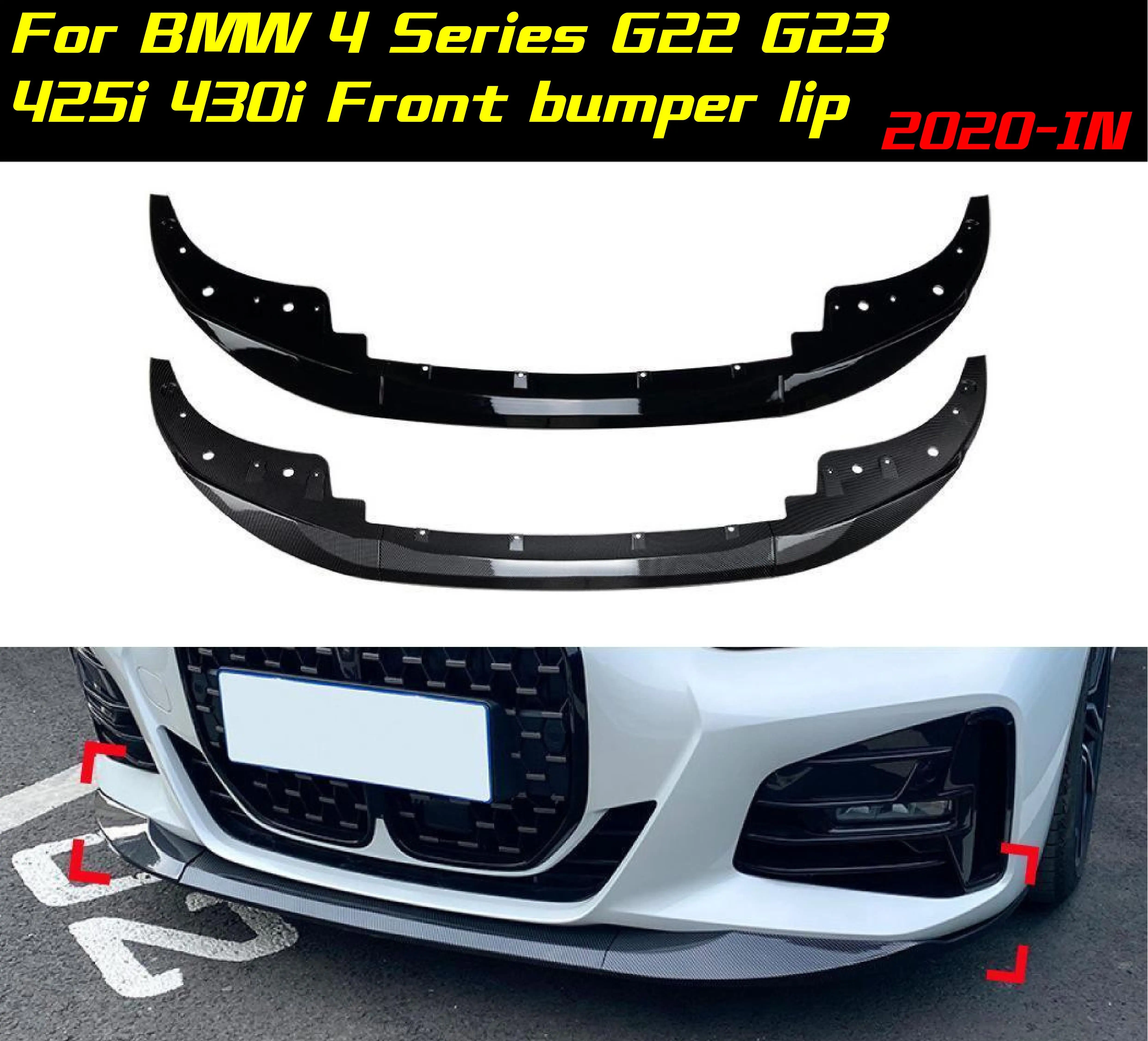 

Передний бампер, разделитель губ, диффузор, спойлер, защита бампера, аксессуары для BMW 4 серии G22 G23 425i 430i 2020-IN, спойлер
