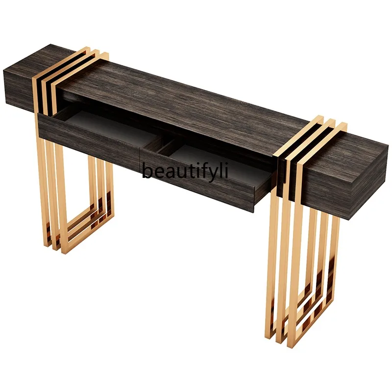 V132 New Chinese-style entrance cabinet, entrance table, living room strip case, foyer cabinet, light luxury entrance table