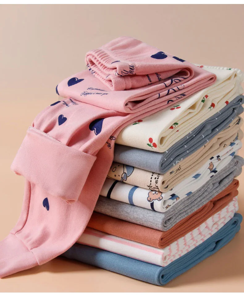 Children's autumn and winter cotton wool single pants, soft and breathable cotton for children, baby printed warm home sleeping image 5