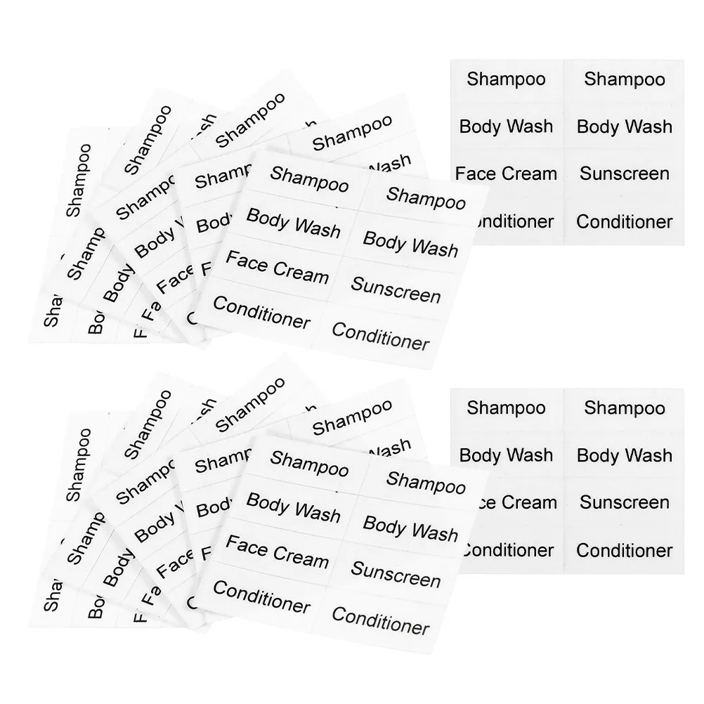 

12 Sheets Self Adhesive Waterproof Bathroom Labels Stickers for Skincare Toiletries Bottle Organization