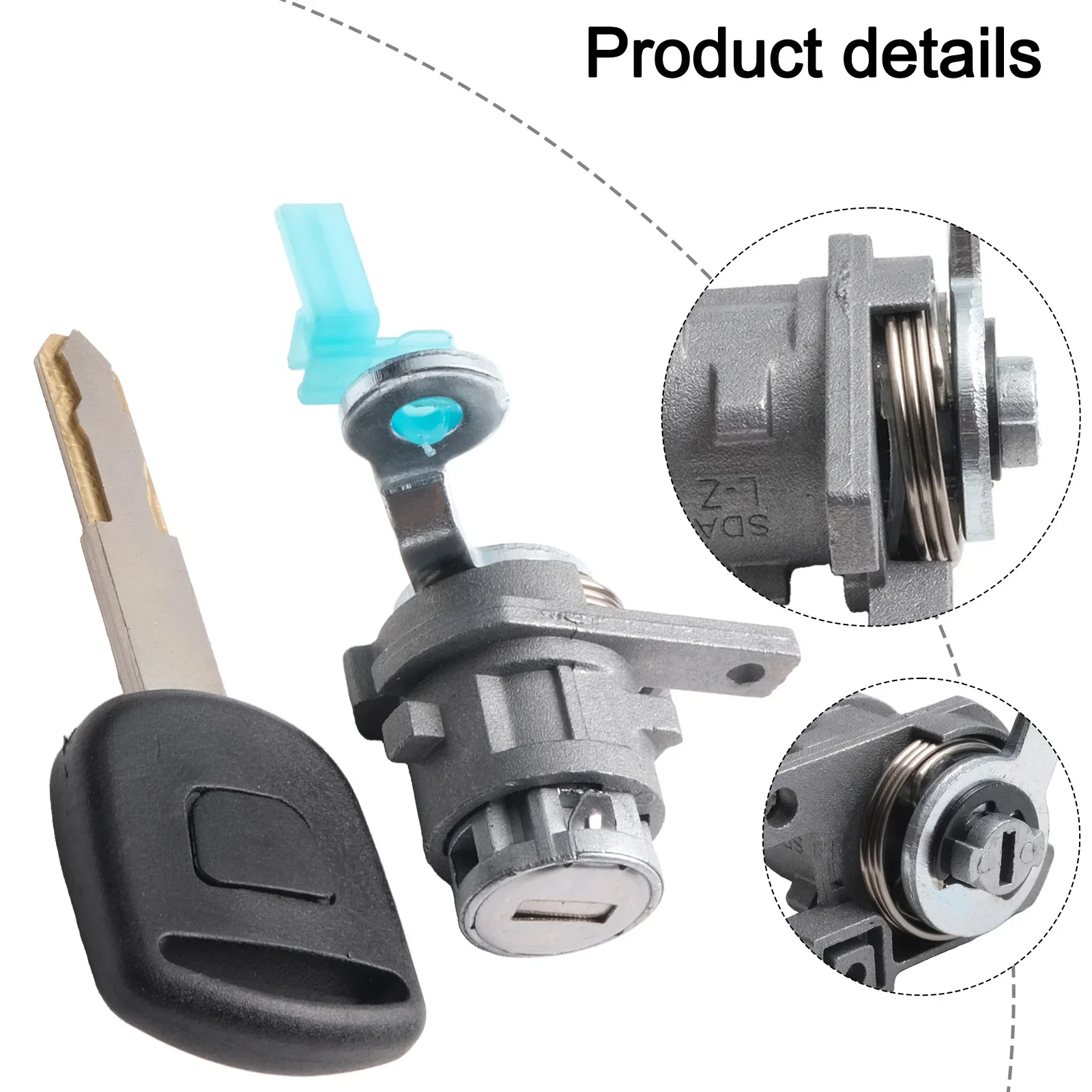 

Key Door Lock Cylinder Gray And Black Great Replacement Zinc Alloy Material 72181-SDA-A11 Designed Specifically