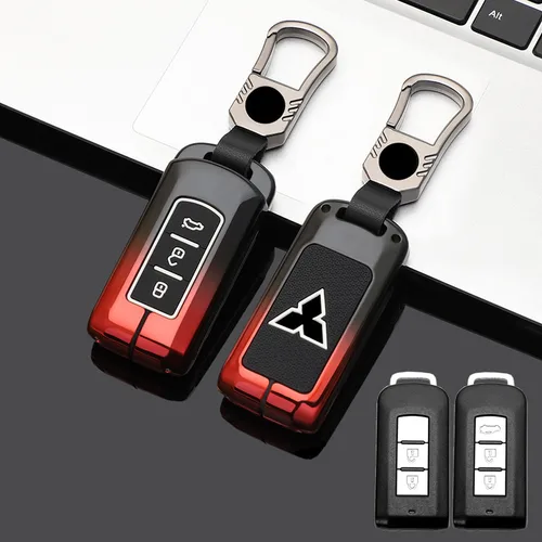 2 3 버튼 아연 합금 + 실리콘 자동차 키 케이스 커버, 미쓰비시 아웃랜더 ASX Fortis Lancer Pajero Sport Eclipse Cross