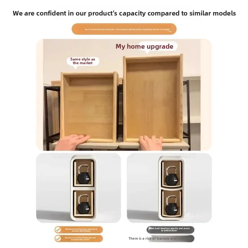 Comodino estremamente stretto Piccolo semplice e moderno armadio portaoggetti in legno massello a fessura ultra stretta Comodino color crema