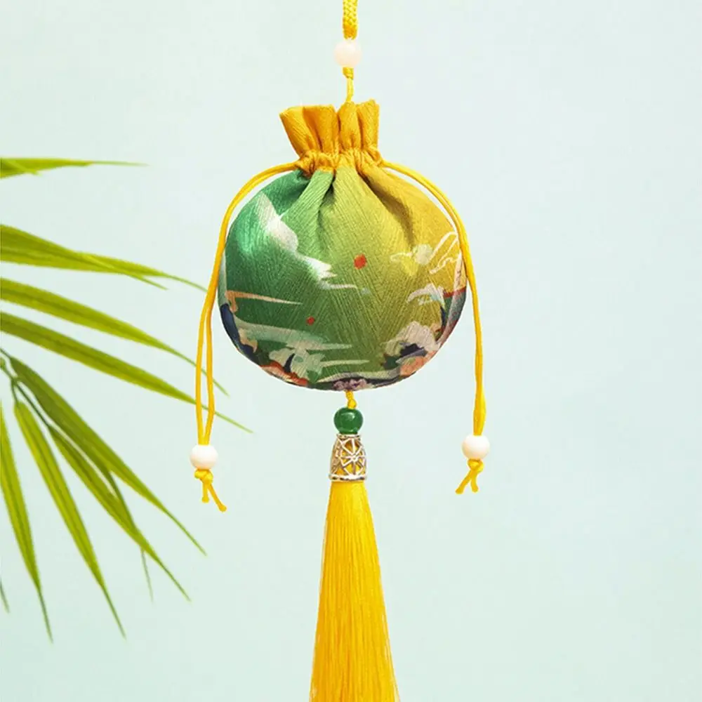 

Tassel Hanging Decoration Drawstring Necklaces Case Cloth Women Jewelry Bag Purse Pouch Chinese Style Storage Bag Empty Sachet