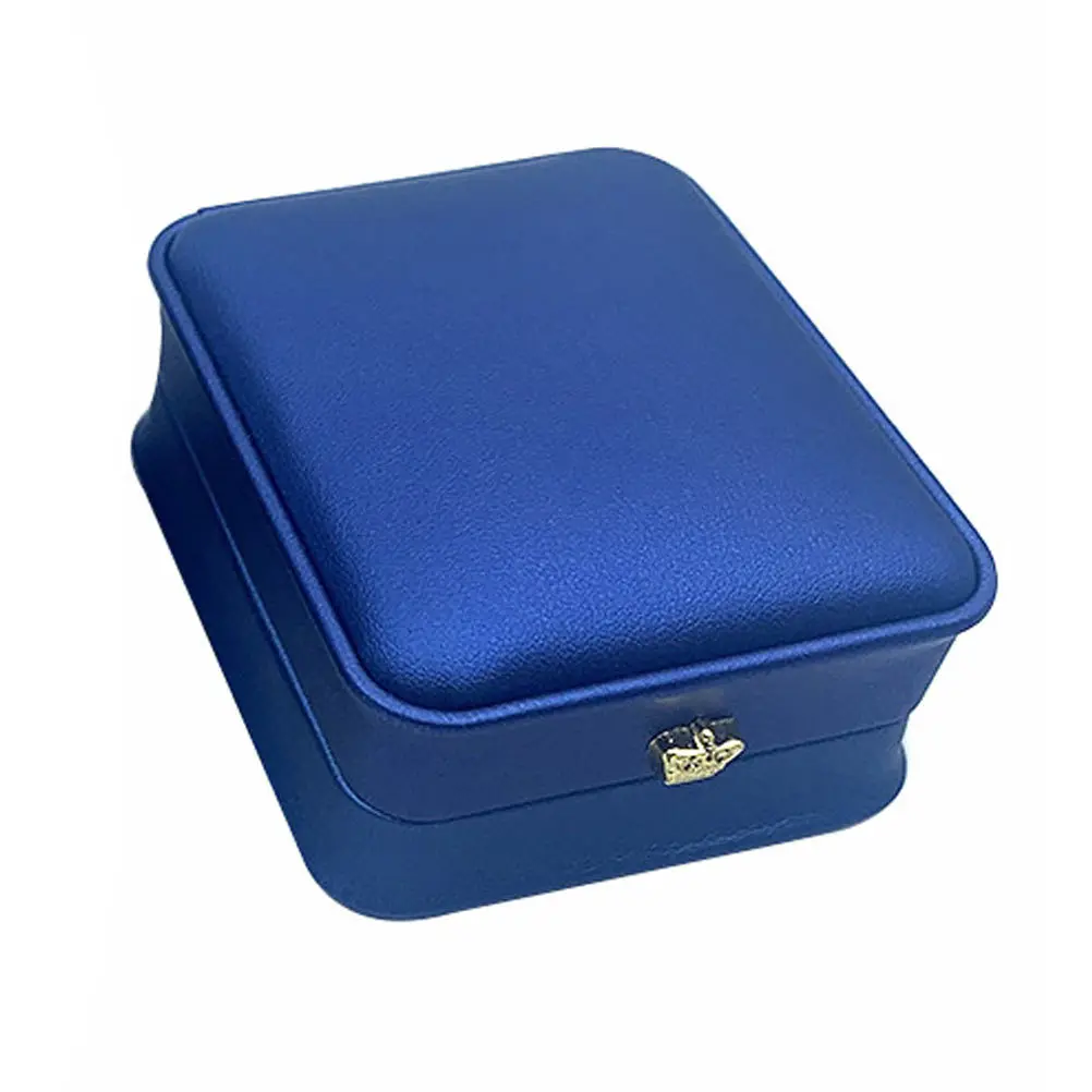 

1Pcs Pendant Necklace Jewelry Box High-Grade PU Storage Holder Multi-Function Ring Earring Case Blue Ring Necklace Case