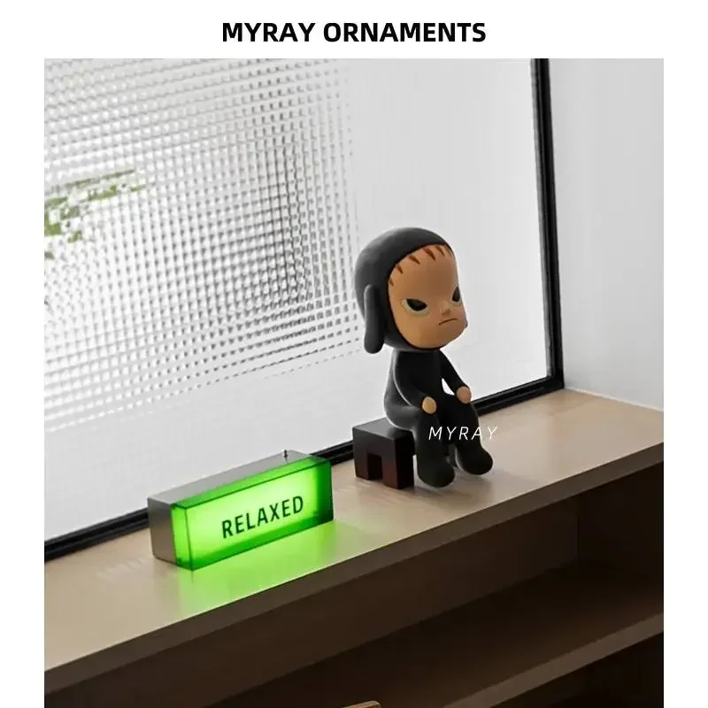 Yoshitomo nara dwelling em um ninho de caracol insônia boneca designer brinquedo anime figura de ação modelo colecionável brinquedos presente ornamentos