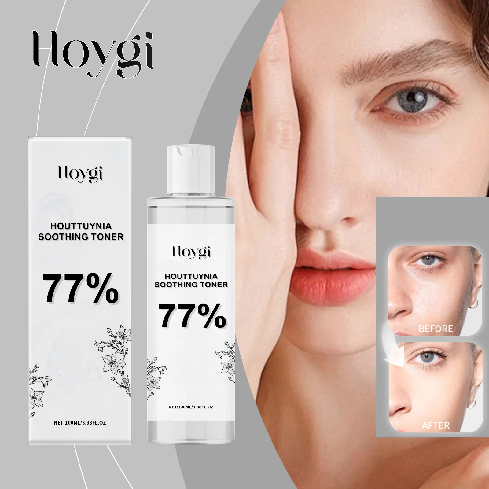 

Hoygi 100 мл Houttuynia Cordata тоник для лица, увлажняющая эссенция с гиалуроновой кислотой, осветляющая успокаивающая сияние, натуральные травы
