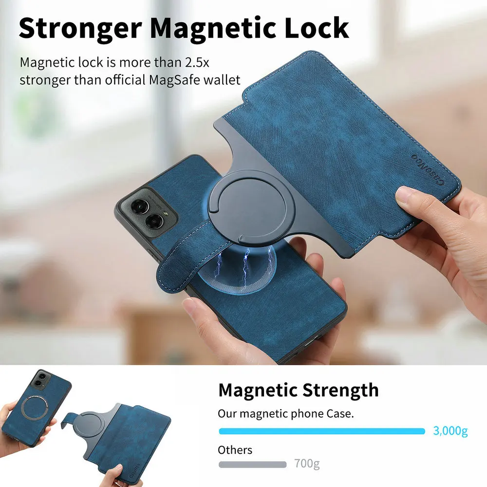 Luxury Case 2In1 Leather Capa for Motorola Signature Moto Edge 70 Fusion 5G Flip Cover Book Funda Edge 50 Neo 60 Pro G86 Power
