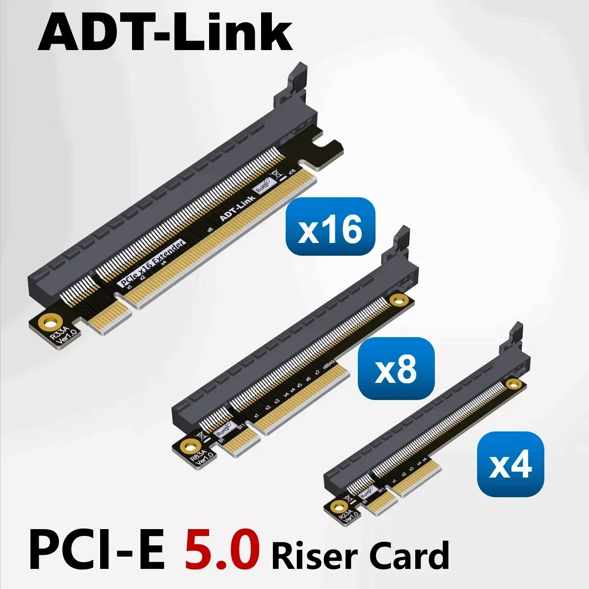 PCI-E 5.0 x16 x8 Riser Card PCI E Extender Slot Protector PCB Extended Board PCIe 16x 4x Graphics Video Card GPU Expansion 1U 2U