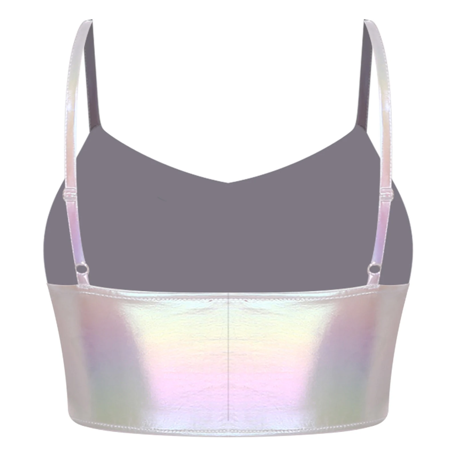 

Женская мода, блестящие переливающиеся металлические камзолы, жилеты с регулируемыми бретелями, укороченный топ на бретельках для Raves, жилет для танцевальной вечеринки