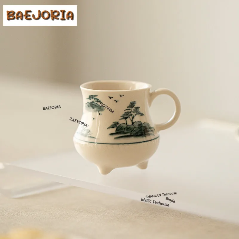 Hand-painted Landscape Teacup Elegant Tea Bowl Tea Pair Tea-tasting Smelling Cup Chazhan Master Cups Household Teaware Craft
