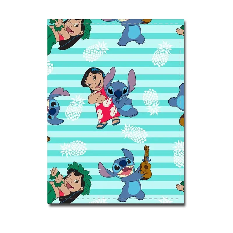 Disney Lilo and Stitch Possport Cover Cartoon Anime PU Outdoor Travel Passport Case for Women Men Document ID Card Holder Unisex