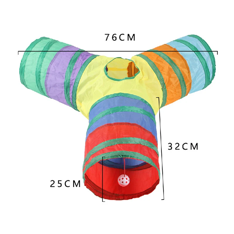 Rainbow Cat Toy Tunnel Playground Cats Scratching Running Interactive Toy Kittens Adult Cats