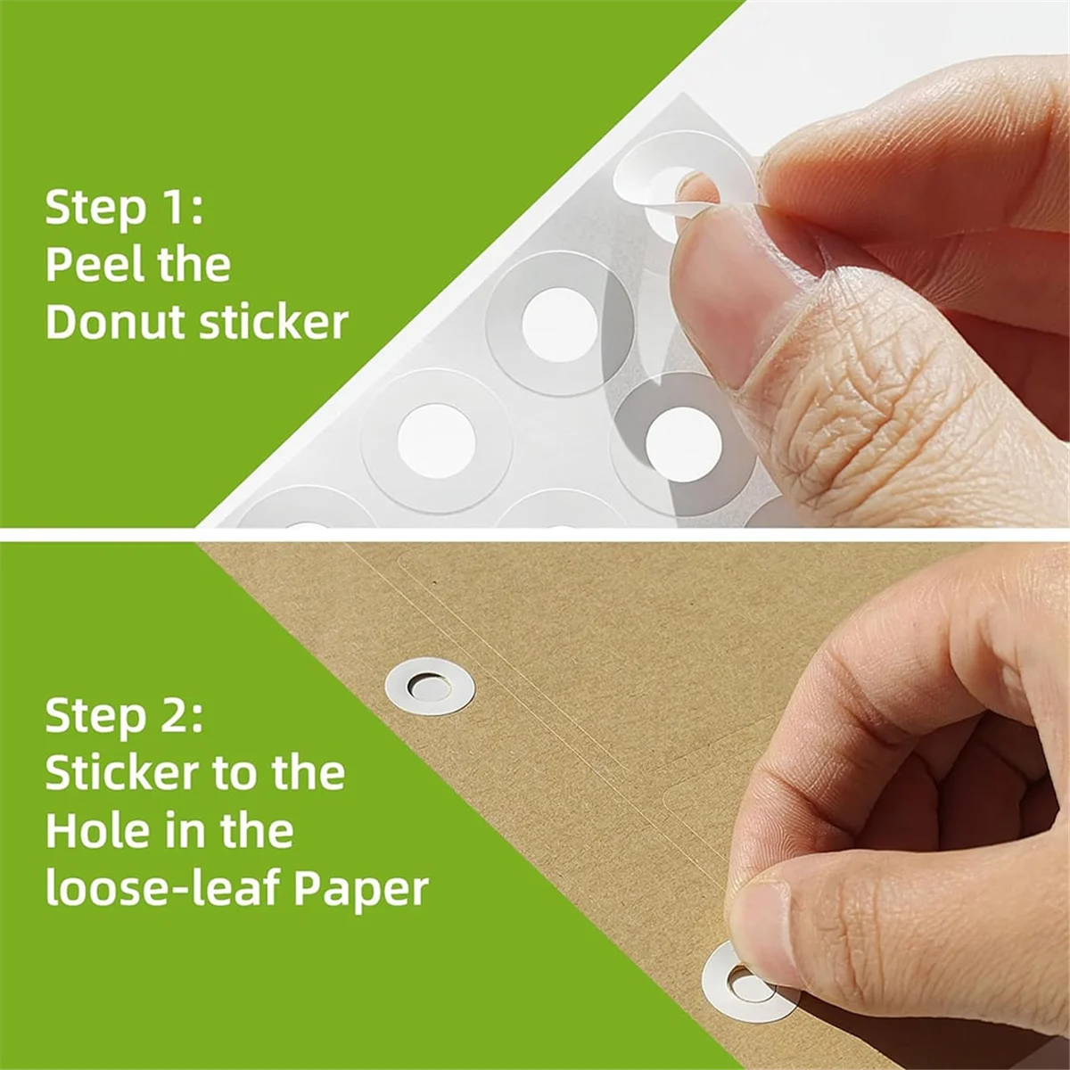 2500Pcs Self-Adhesive White Hole Reinforcement Stickers,1/4In Diameter Hole Punch Reinforcement Labels for School Office