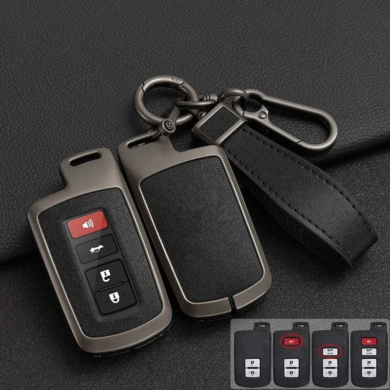 

Zinc Alloy+ PU Leather Full Cover Car Key Case For Toyota RAV4 Highlander Avalon Sequoia Tundra Tacoma 4Runner Land Cruise Prius