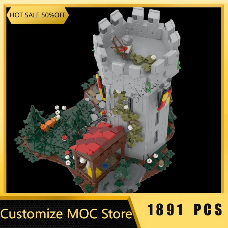جديد 1891 أجزاء قلعة القرون الوسطى نموذج Moc قوالب بناء برج وحيد وحدات لتقوم بها بنفسك مجموعات تجميع كتل اللعب هدايا عيد الميلاد #3