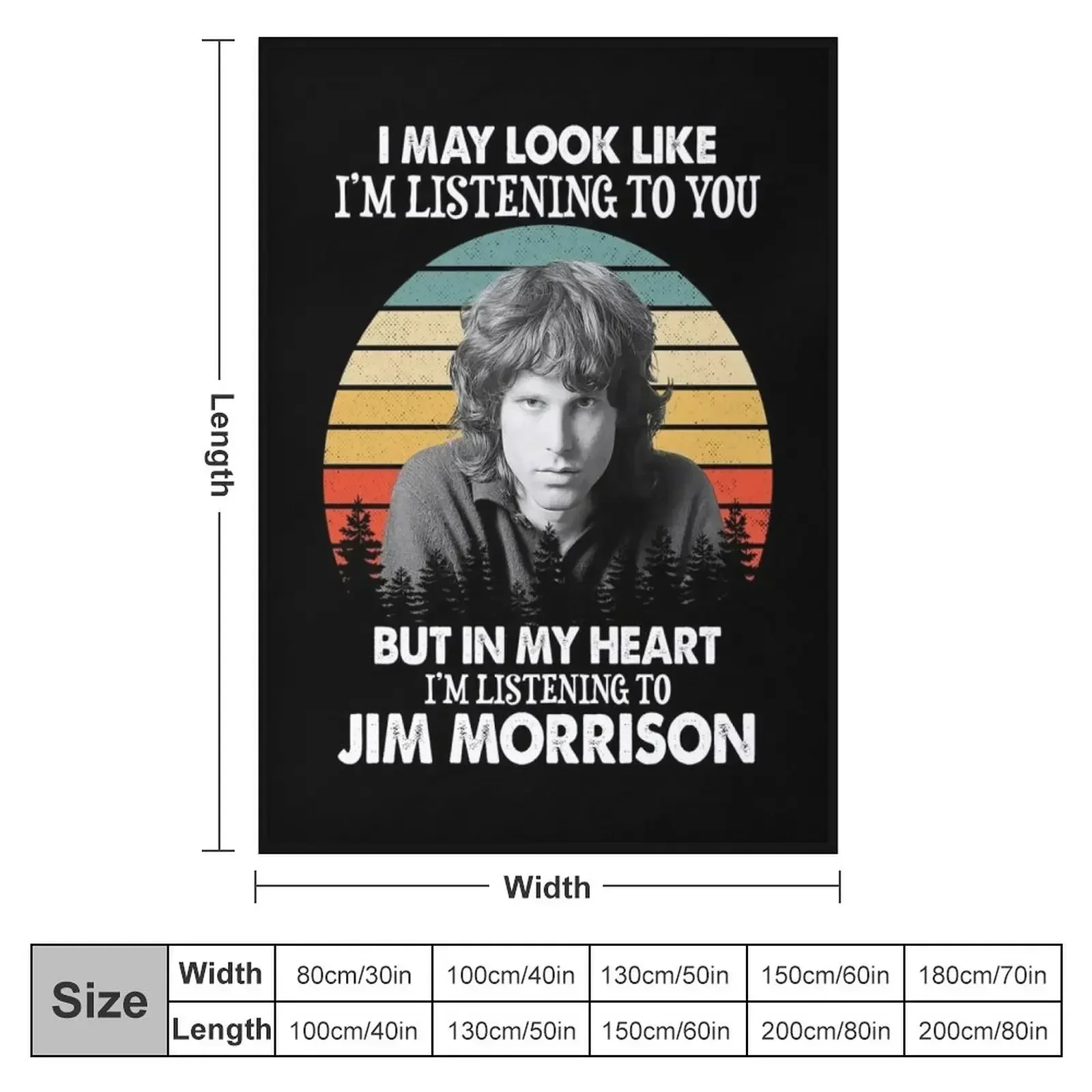 I May Look Like I'm Listening To Jim Blues Morrison Vintage Throw Blanket Luxury St Decoratives Blankets