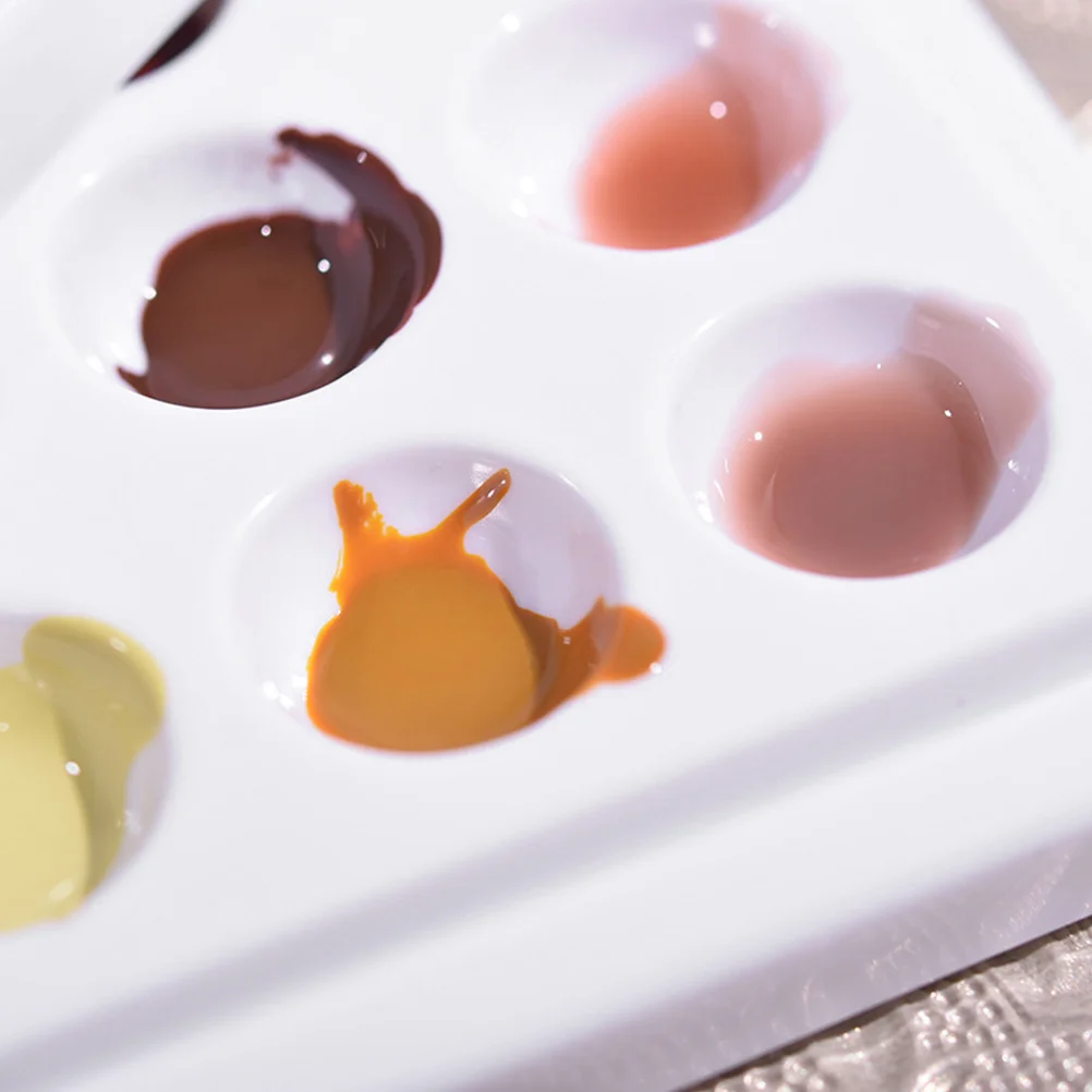 

1 шт. пылезащитная пластина для смешивания цветов для дизайна ногтей, 12-сеточная маникюрная палитра с крышкой, прочный практичный лоток для лака для ногтей