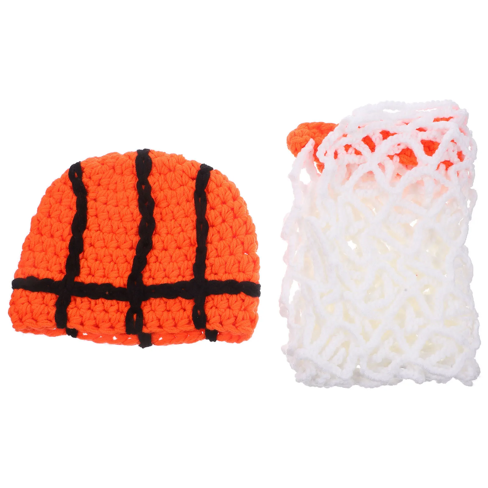 طفل التصوير الدعامة كرة السلة الزي محبوك قبعة الكروشيه صافي التفاف تنفس بسط الوليد صور الملابس #6