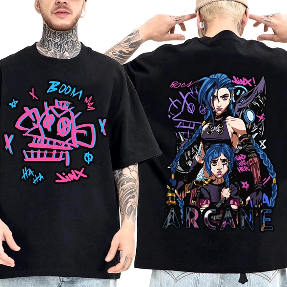 

Hot Anime Arcane T-shirt Man Women Harajuku O-neck Summer Casual Shirt