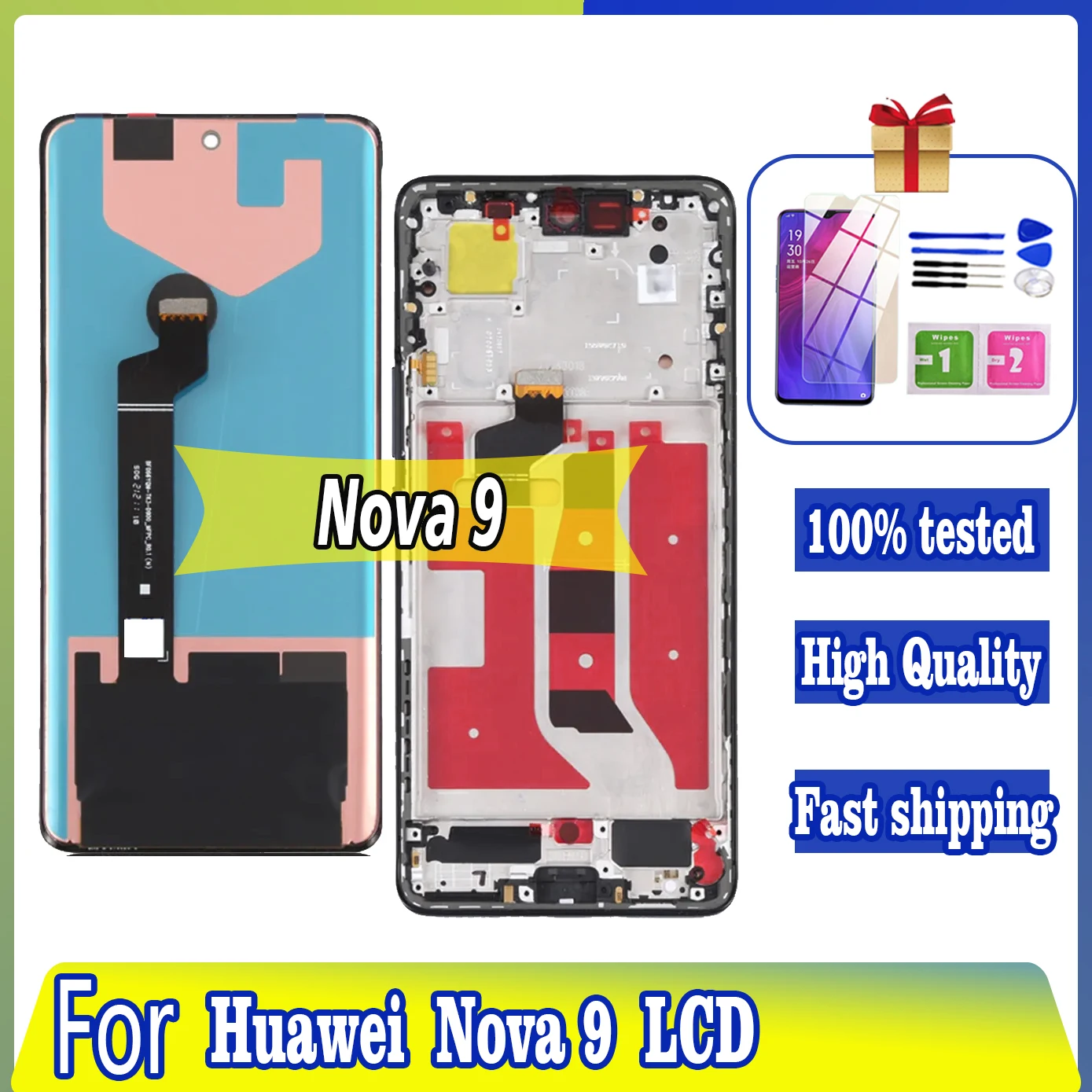 

6.57"AMOLED for Huawei Nova 9 LCD Display Touch Screen For huawei Nova9 NAM-AL00, NAM-LX9 Display Digitizer Assembly Parts